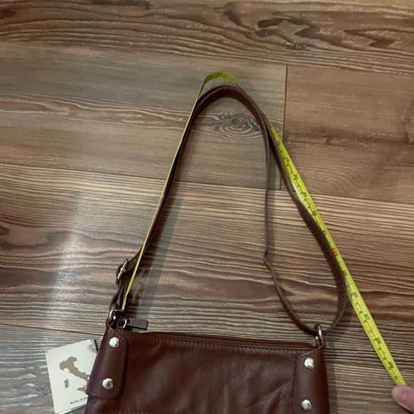 Women’s Leather Crossbody Bag Brown Made in Italy Firenze New - Picture 11 of 11